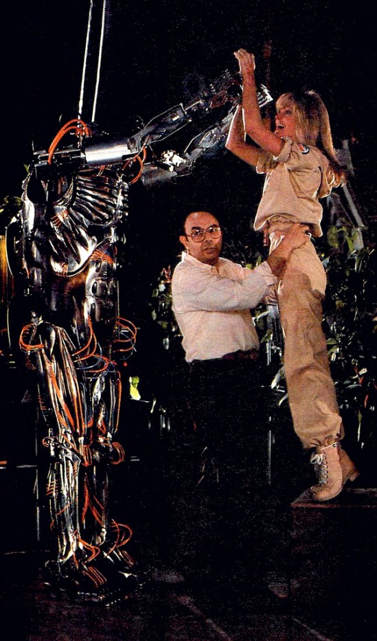 Stanley Donen gives Farrah a hand. 